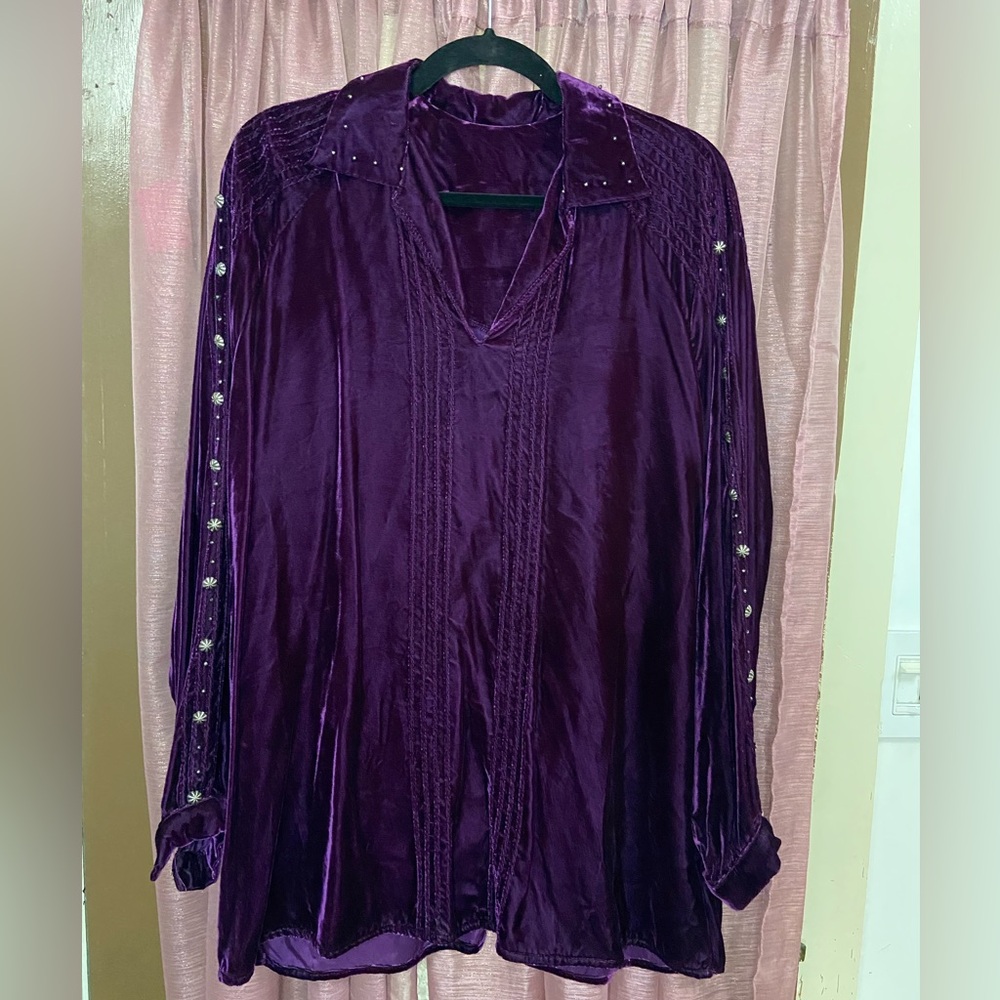 SOLD Vintage Witchy Blouse w/ Metal Embellishments
